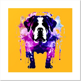 Saint Bernard Watercolor Stencil Posters and Art